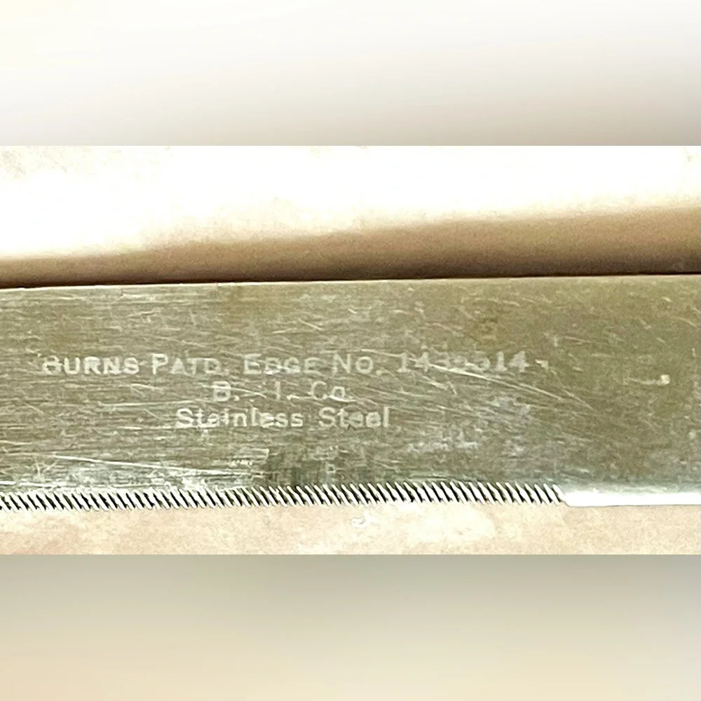 1893 Antique Sterling Silver Burns Patd Serrated Bread Knife Rare Unique England